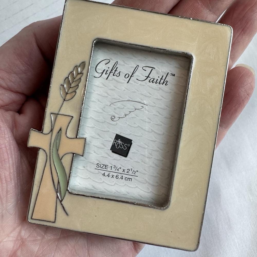 Russ Gifts of Faith Mini Picture Frame Cross Christian Baptism Confirmation Gift - Picture 2 of 7